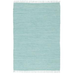 Tapis en coton uni bleu 70x140 cm