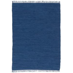 Tapis en coton uni bleu foncé 90x160 cm