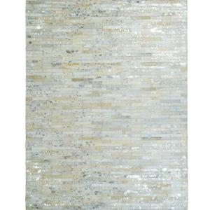 Tapis en cuir naturel recyclé gris argent 120x170