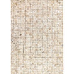 Tapis en cuir recyclé damier blanc 160x230
