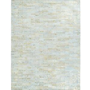 Tapis en cuir recyclé naturel doré patchwork 120x170