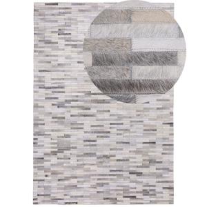 Tapis en cuir véritable gris 230x160cm