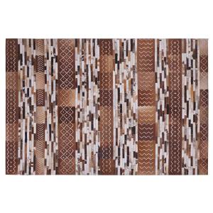 Tapis en cuir véritable marron 230x160cm