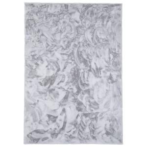 Tapis en fausse fourrure gris clair 70x140 cm