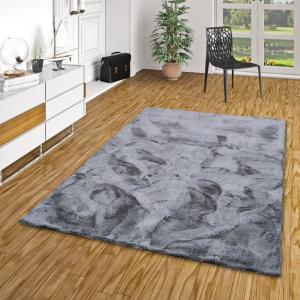 Tapis en fausse fourrure gris tacheté 180x250 cm