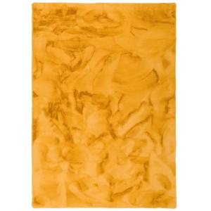 Tapis en fausse fourrure jaune curry 140x180 cm