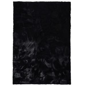 Tapis en fausse fourrure noir 160x230 cm