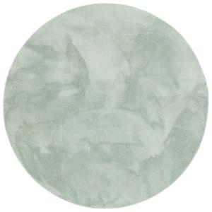 Tapis en fausse fourrure rond uni vert 200x200 cm