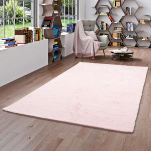Tapis en fausse fourrure rose 120x170 cm