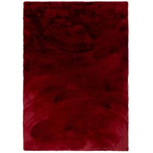 Tapis en fausse fourrure rouge 180x250 cm