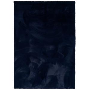 Tapis en fausse fourrure ultra doux bleu foncé 180x250 cm