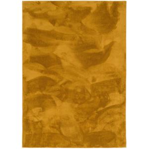 Tapis en fausse fourrure uni jaune curry 160x230 cm