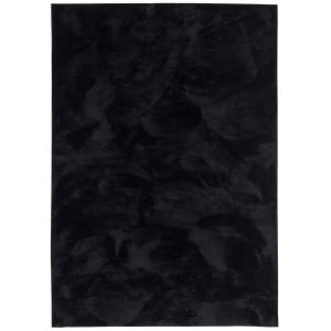 Tapis en fausse fourrure uni noir 80x150 cm
