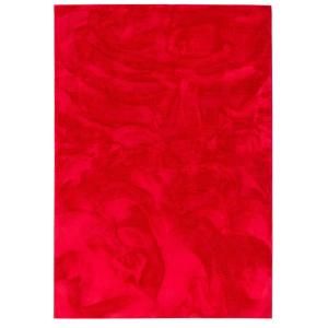 Tapis en fausse fourrure uni rouge 140x200 cm