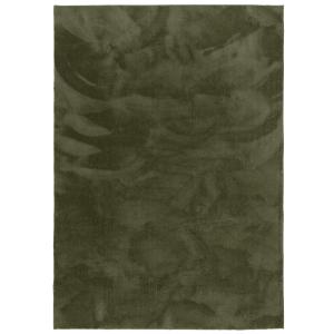 Tapis en fausse fourrure uni vert sapin 80x150 cm