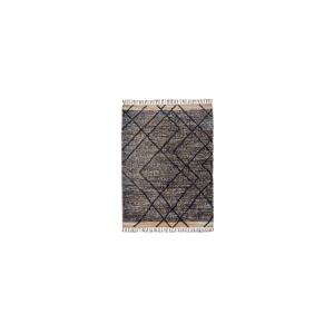 Tapis en fibres naturelles beige et noir 200x140 cm