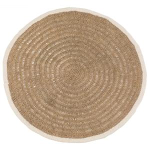 Tapis en herbes de mer et en coton 150x150