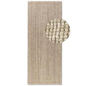 Tapis en Jute Bouclé blanc écru 80x200cm