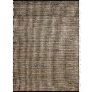 Tapis en jute coton tissé main noir naturel 160x230