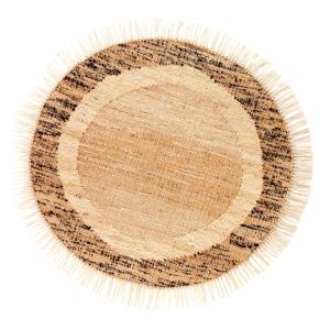 Tapis en jute, laine et coton 120 cm diam.