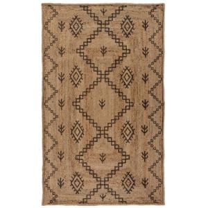 Tapis en jute motifs losanges noirs