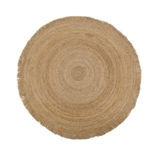 Tapis en jute tissé à franges D180