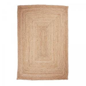 Tapis en jute tissé à la main motif uni, beige 160x230