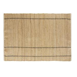 Tapis en jute tissé et coton marron 140X200