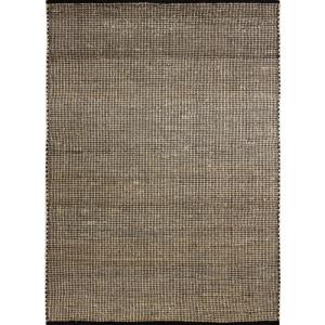 Tapis en jute tissé et coton noir et naturel 160x230