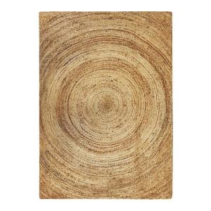 Tapis en jute tressé main motif rond naturel 160x230