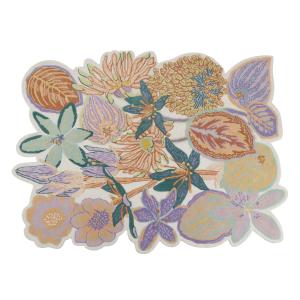 Tapis en laine à motif floral tufté multicolore160x210