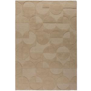 Tapis en laine beige géométrique
