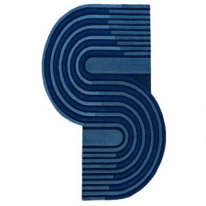 Tapis en laine bleue 150x240cm