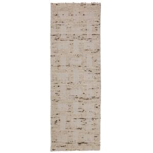 Tapis en laine de couloir beige 80x230cm