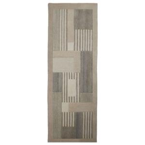 Tapis en laine de couloir beige 80x300cm