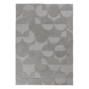 Tapis en laine en relief grise 200x290cm