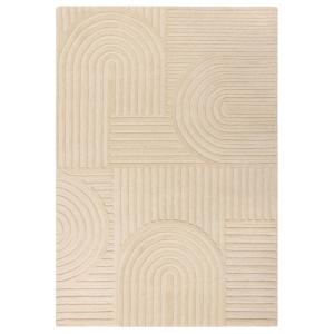Tapis en laine en relief texturée beige 200x290cm