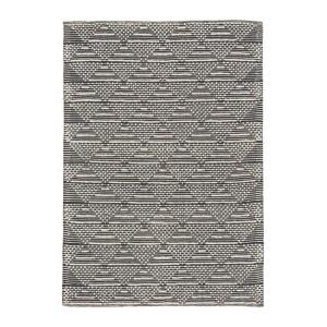 Tapis en laine et coton fait main doux noir 120x170