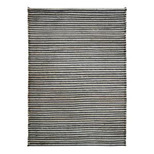 Tapis en laine, jute et coton tresse gris 160x230