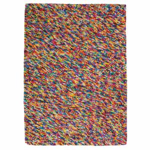 Tapis en laine nouée et coton multicolores 160 x 230 cm