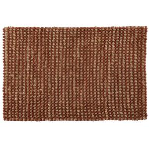 Tapis en laine nouée, jute et coton terracotta 60X90