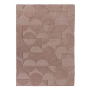 Tapis en laine ose poudré géométrique 200 x 290
