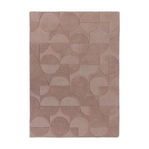 Tapis en laine ose poudré géométrique