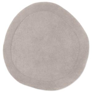 Tapis en laine rond organique tufté main Gris - 160cm
