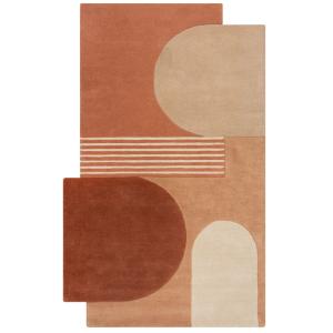 Tapis en laine terracotta et beige 200x290cm