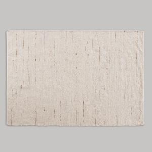 Tapis en laine tissée écrue, marron et bleue 160x230