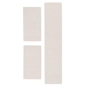Tapis en laine tufté main de style berbère blanc 70x620 cm
