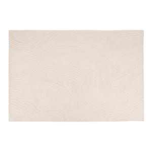 Tapis en laine tuftée et ciselée motif abstrait écru 160x23…