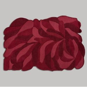 Tapis en laine tuftée motif feuillage abstrait en relief bo…