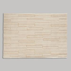 Tapis en laine tuftée, reliefs crème et dorés 160x230